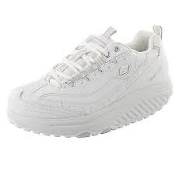 Skechers Shape Ups Athletic Sneakers Walking Toning Lace Up Synthetic White 10 - Picture 1 of 8